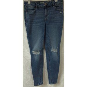 Maurices M Jeans Womens Long Super Skinny Ankle Mid Rise Distressed Jeans 34x32